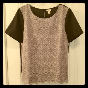 NWT J.Crew Short Sleeve Lace Top